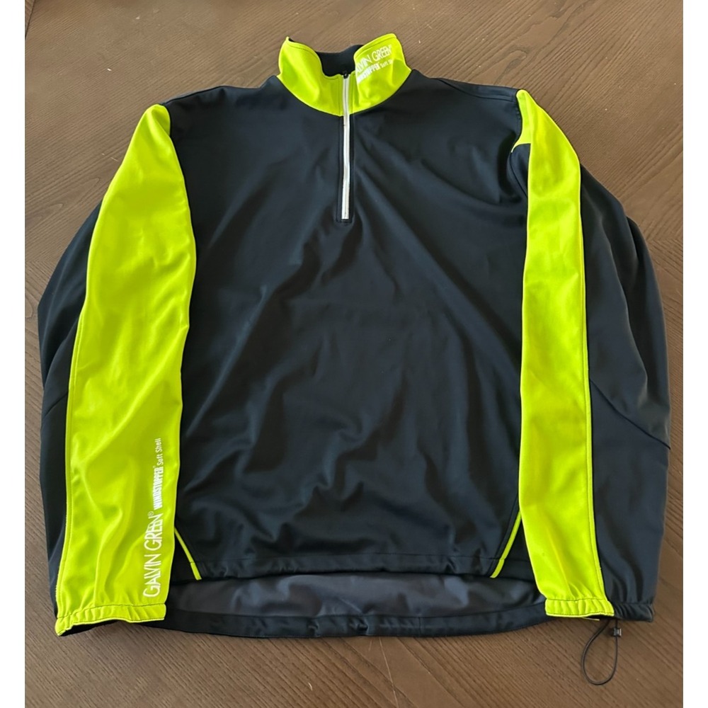 Galvin Green Mens L Black/Lime 1/4 Zip Pullover Windstopper Golf Jacket Pullover - Picture 9 of 12